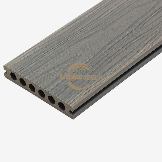 Cubierta impermeable hueca de WPC de imitación de madera de 143x22,5 mm para pasarela