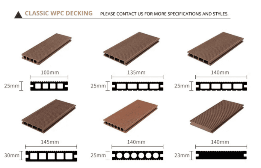 Terraza de WPC con relieve 3D de carb&oacute;n