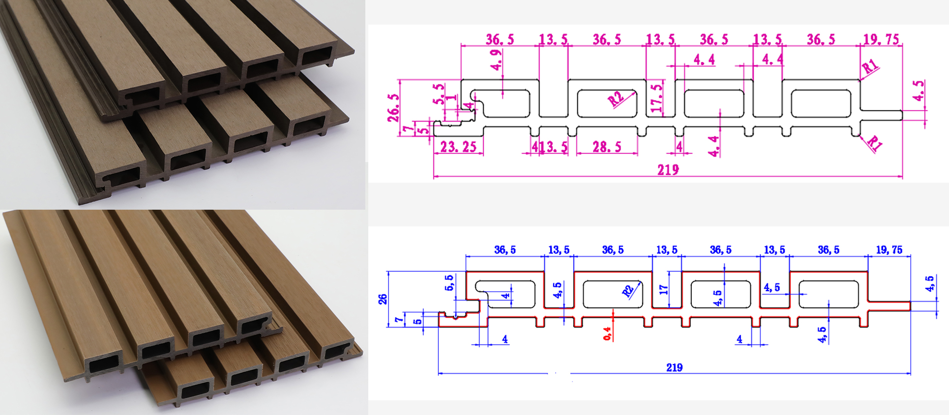 Paneles de pared exteriores 219*26