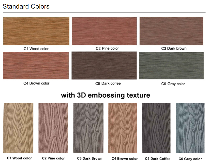 Terraza de WPC hueca en relieve 3D